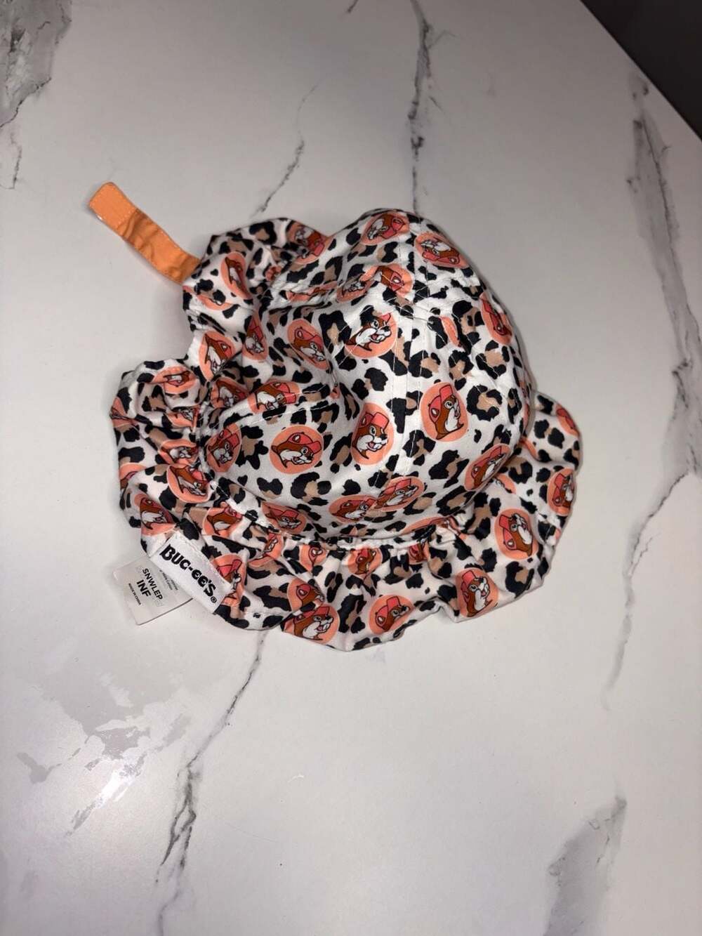 Buc-ee's Infant UPF 50+ Cheetah Print Ruffle Sun Hat